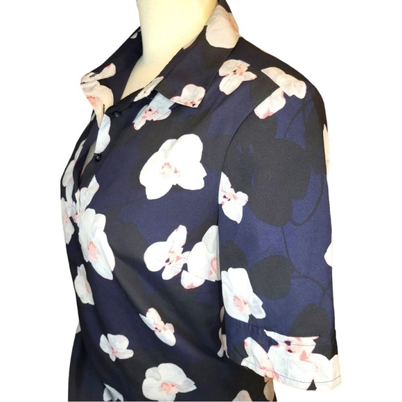 Banana Republic Polo Shift Navy Floral Dress - Picture 5 of 13